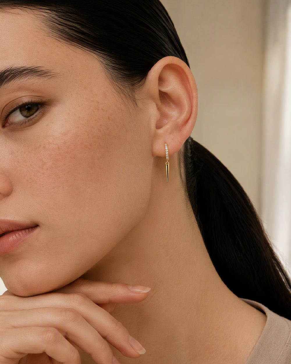 Celestial Spike CZ Hoop Earrings