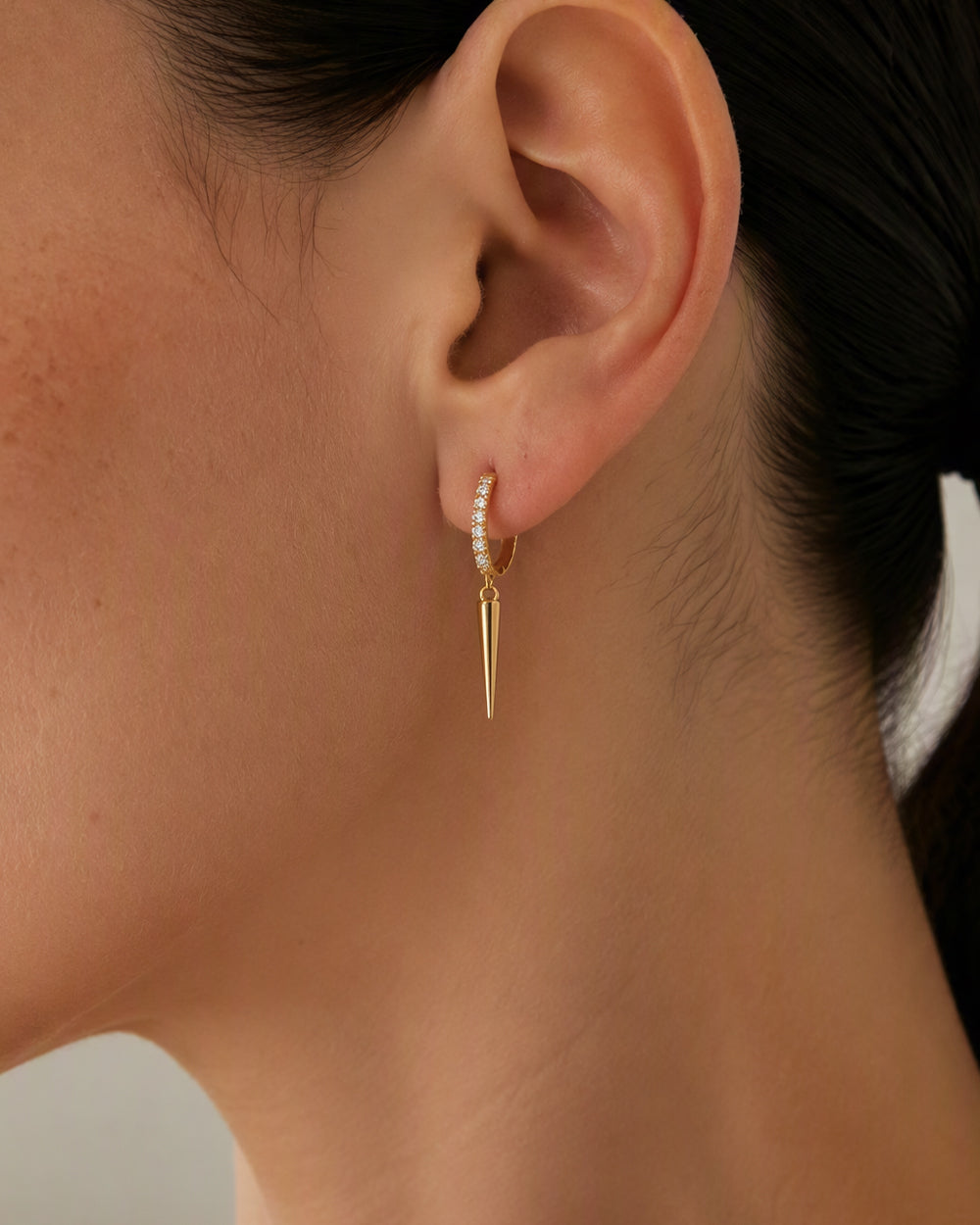 Celestial Spike CZ Hoop Earrings