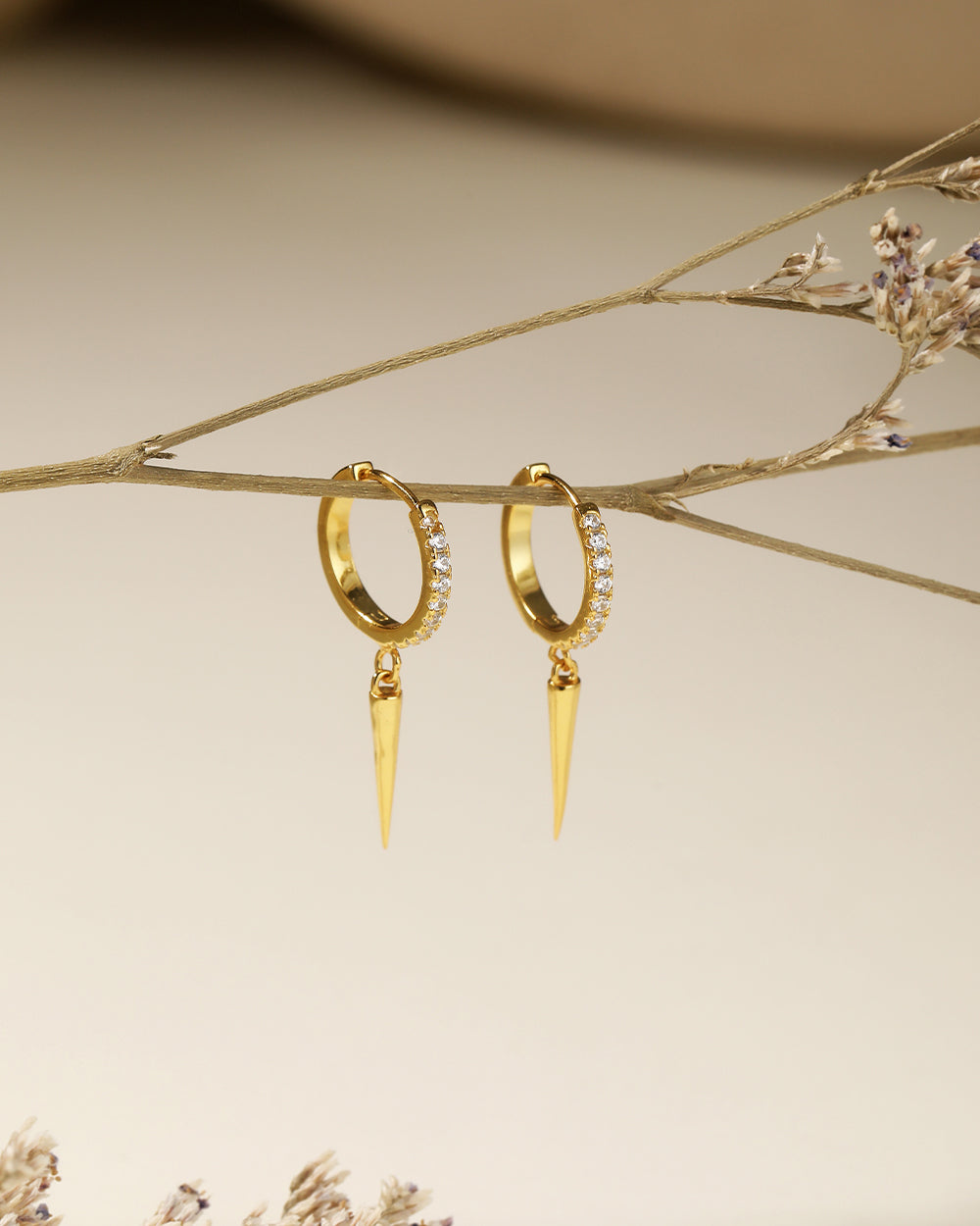 Celestial Spike CZ Hoop Earrings