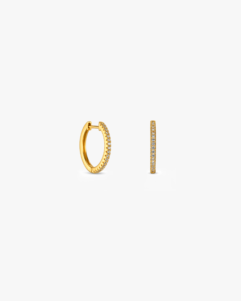 Gold Pavé Huggie Hoop Earrings