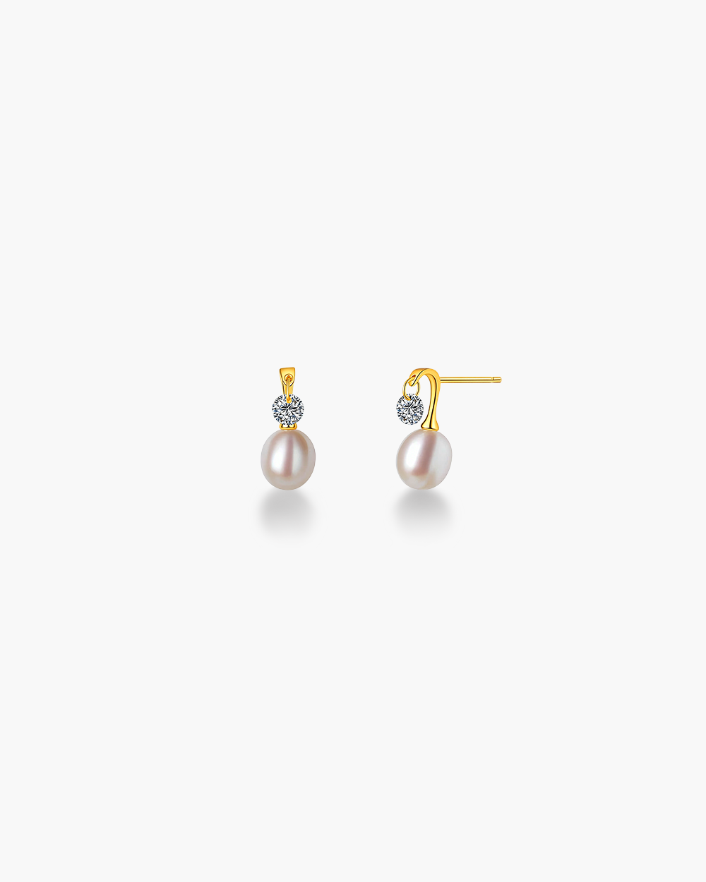 Pearl & CZ Teardrop Earrings
