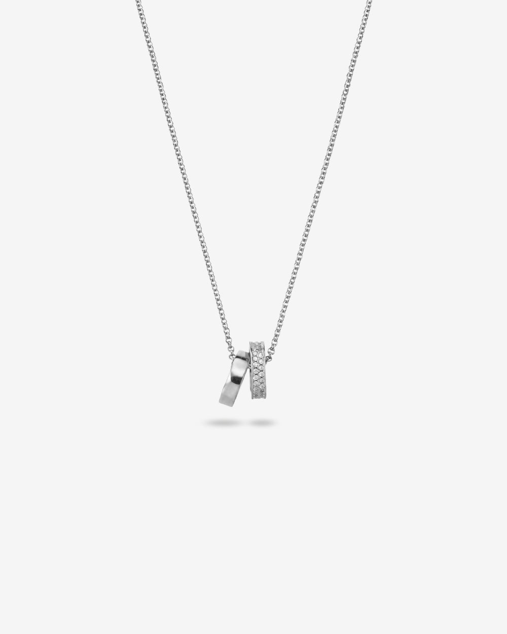 Interlocking Double Ring Necklace
