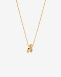 Gold Interlocking Double Ring Necklace