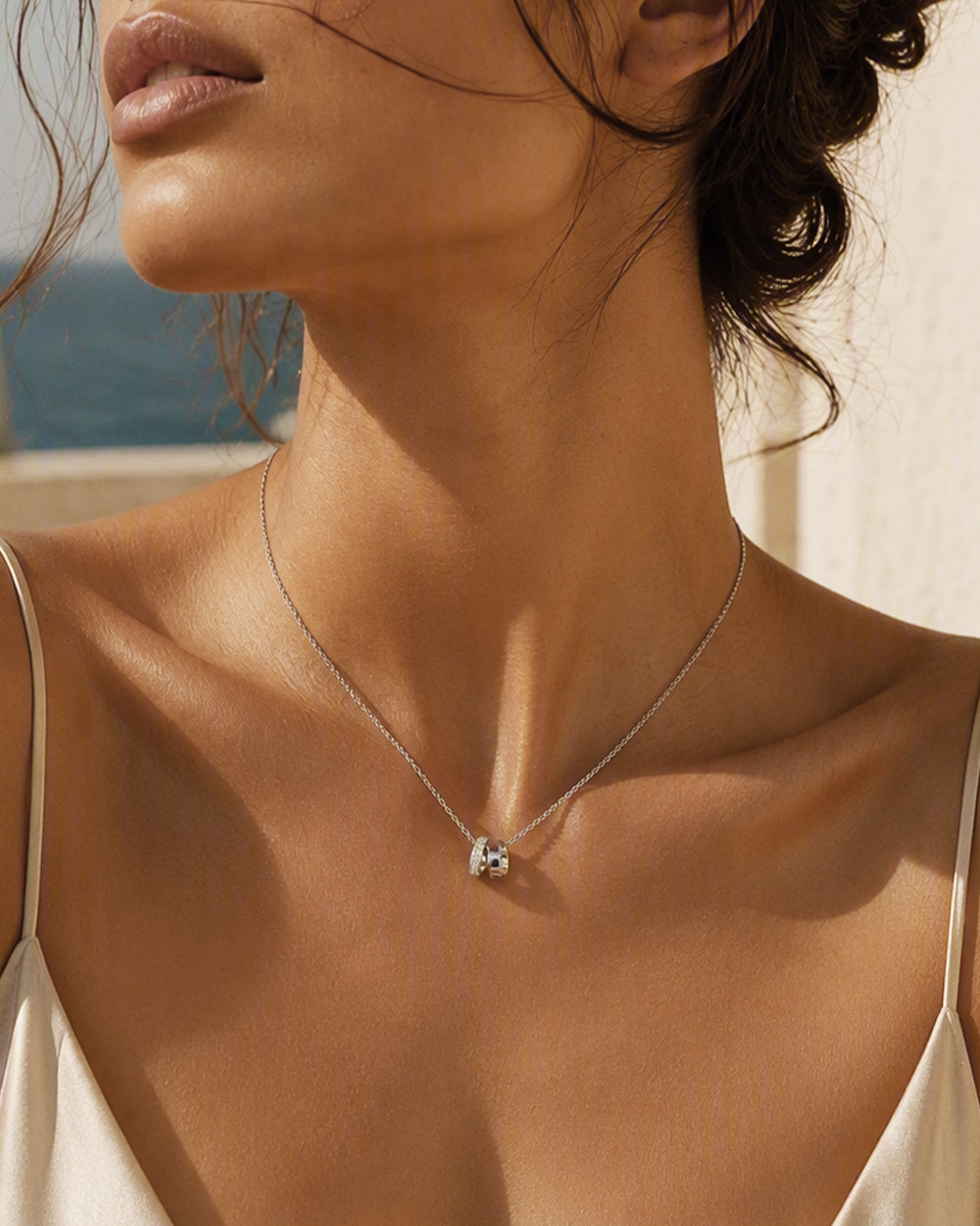 Interlocking Double Ring Necklace