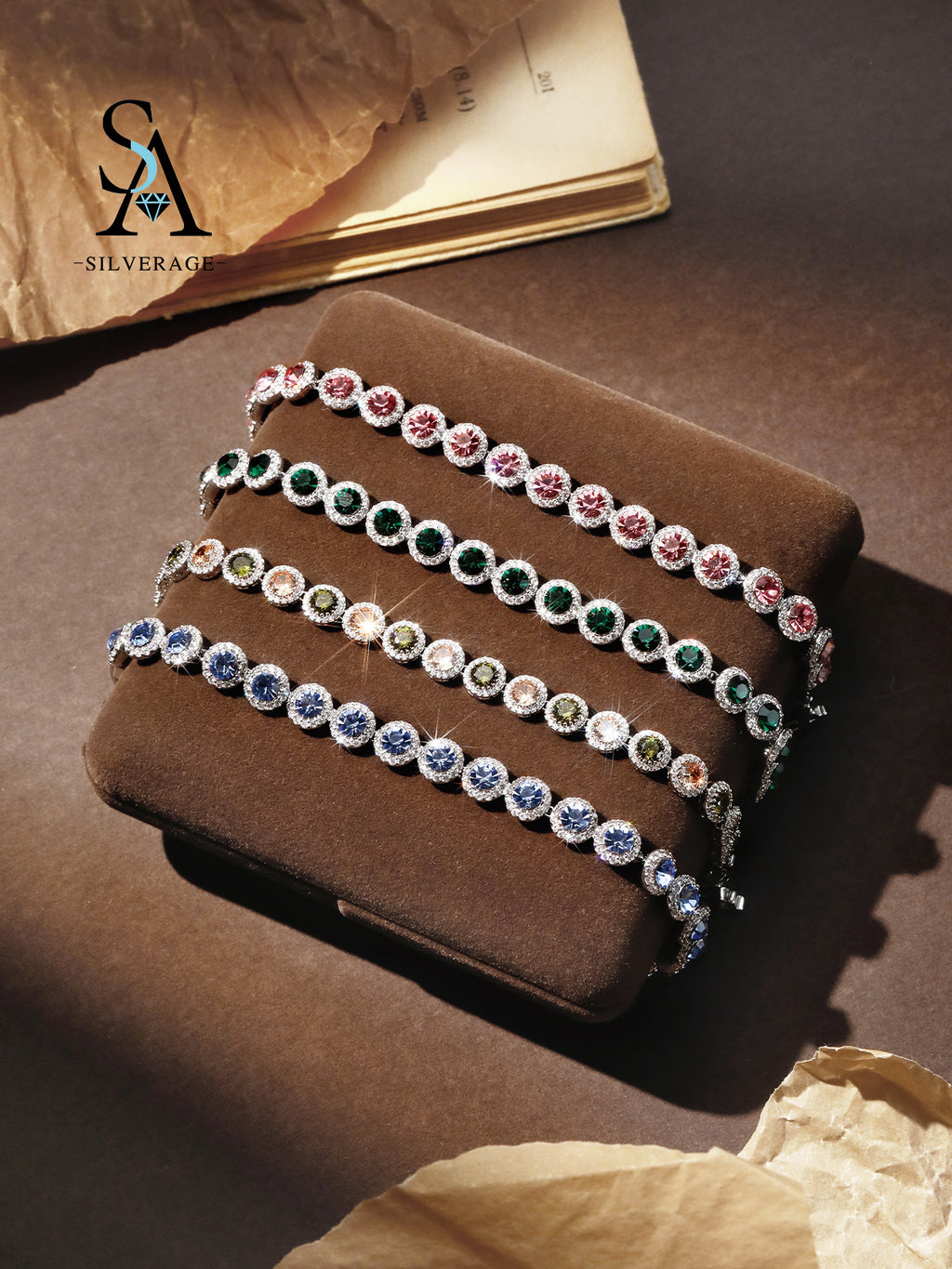 Pink Halo Tennis Bracelet