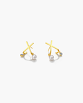 X-Shape CZ Drop Earrings