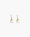 Pearl & CZ Drop Earrings