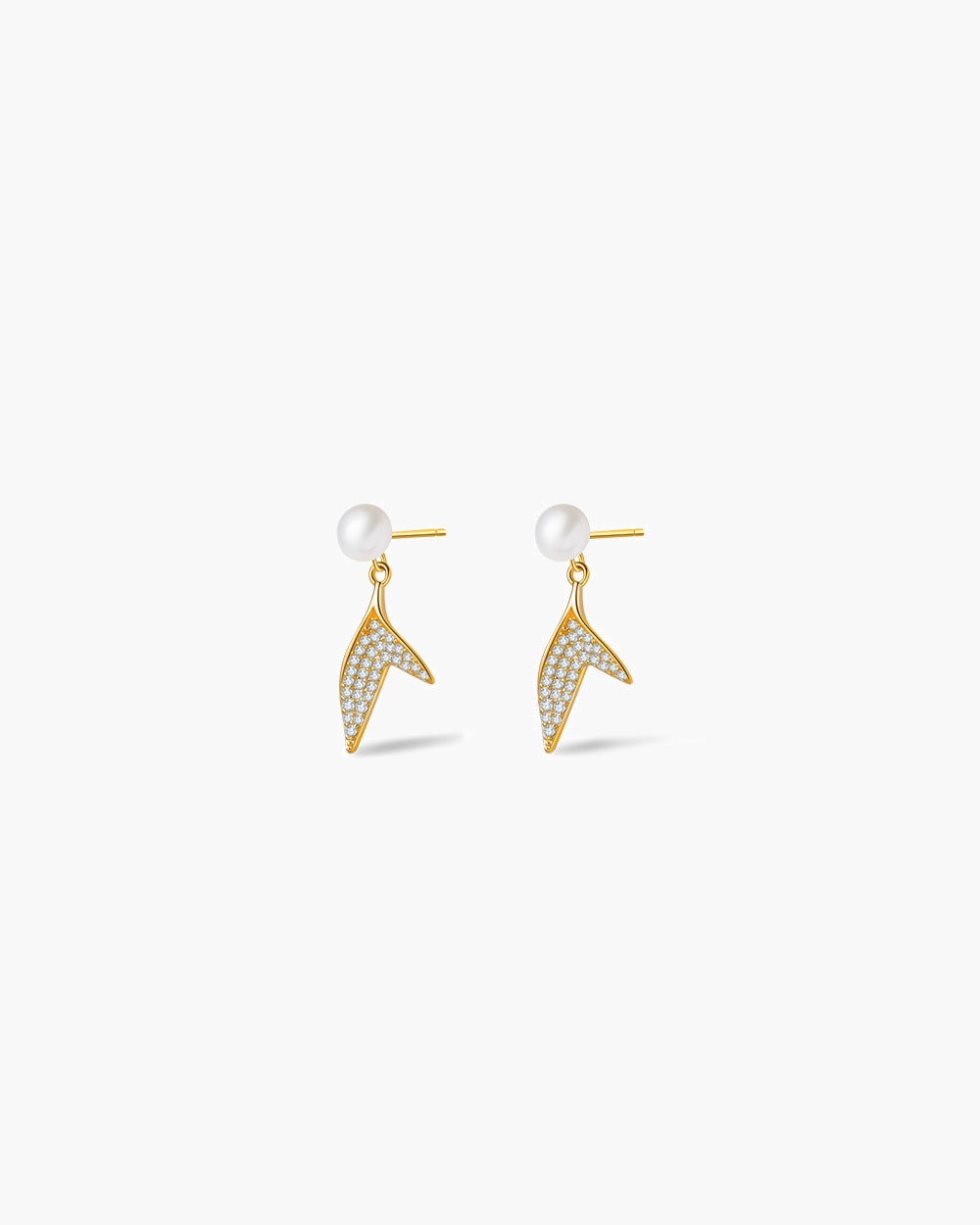 Pearl & CZ Drop Earrings