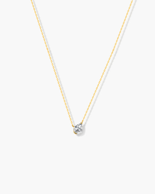 18K Gold Plated CZ Pendant Necklace
