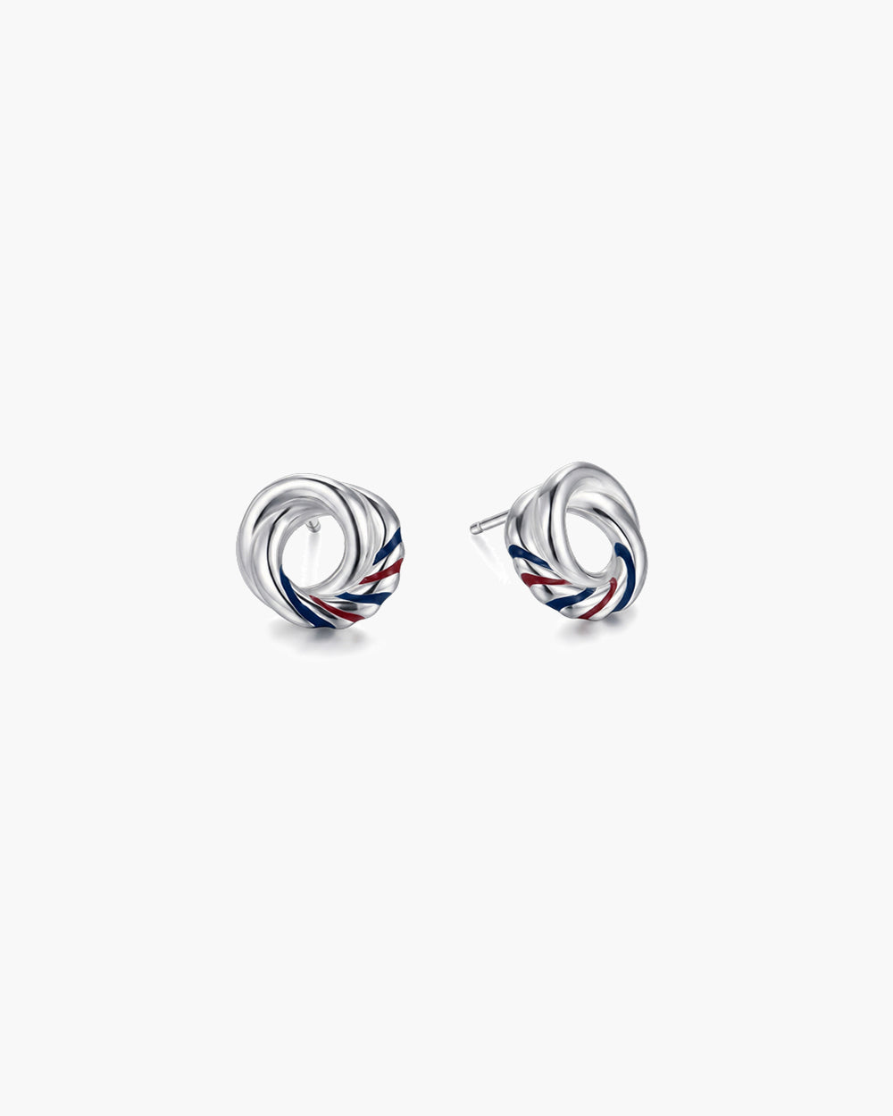 Enamel Double Hoop Stud Earrings