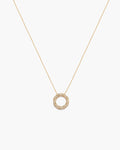 18K Gold Plated Diamond-Studded Twisted Ring Necklace