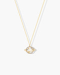 14K Gold Plated Large CZ Pendant Necklace
