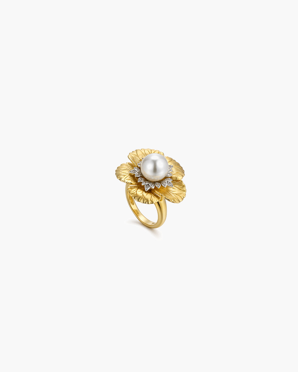 18K Gold Plated 3D Petal Ring