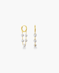 Shell Pearl Drop Hoop Earrings