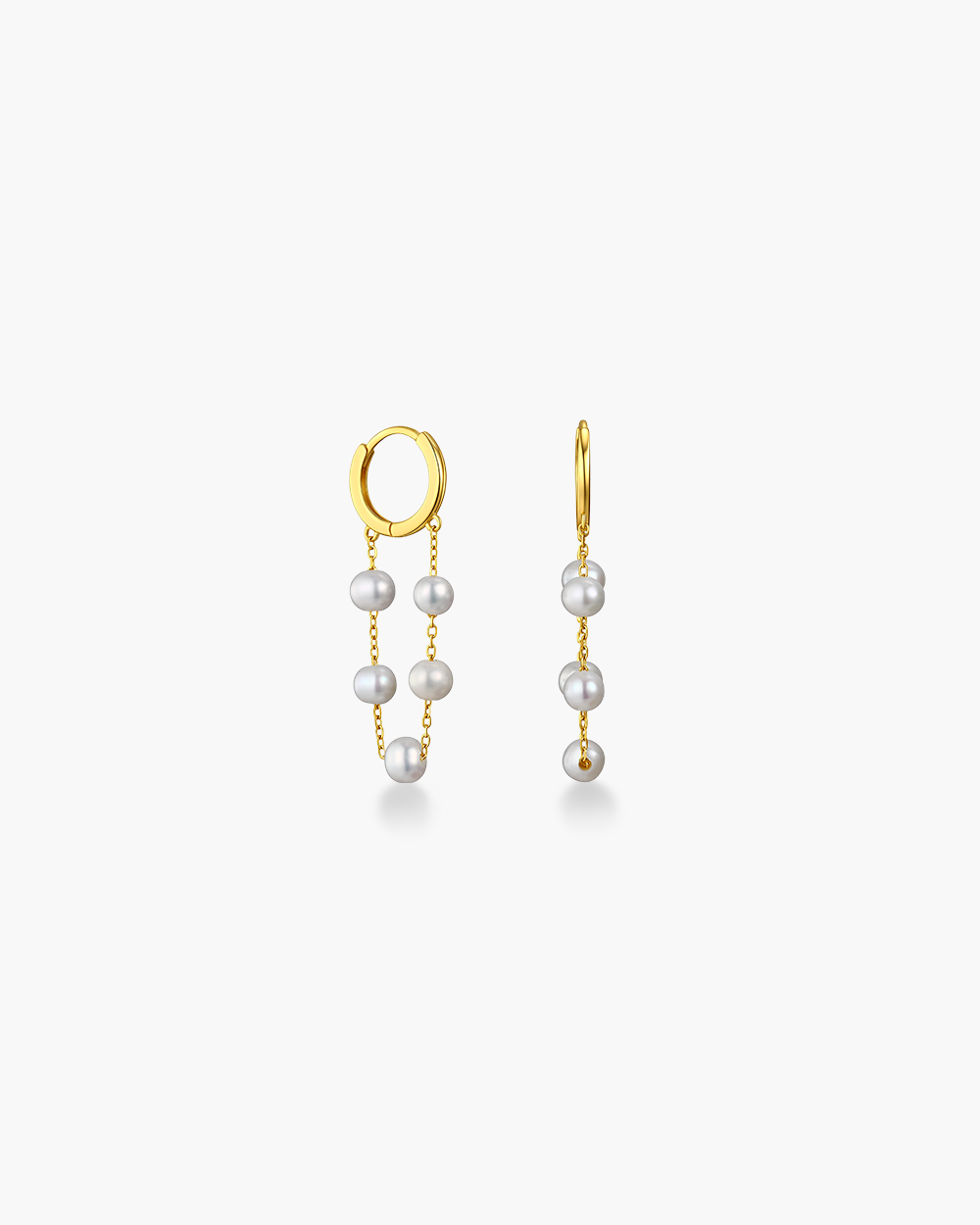 Shell Pearl Drop Hoop Earrings
