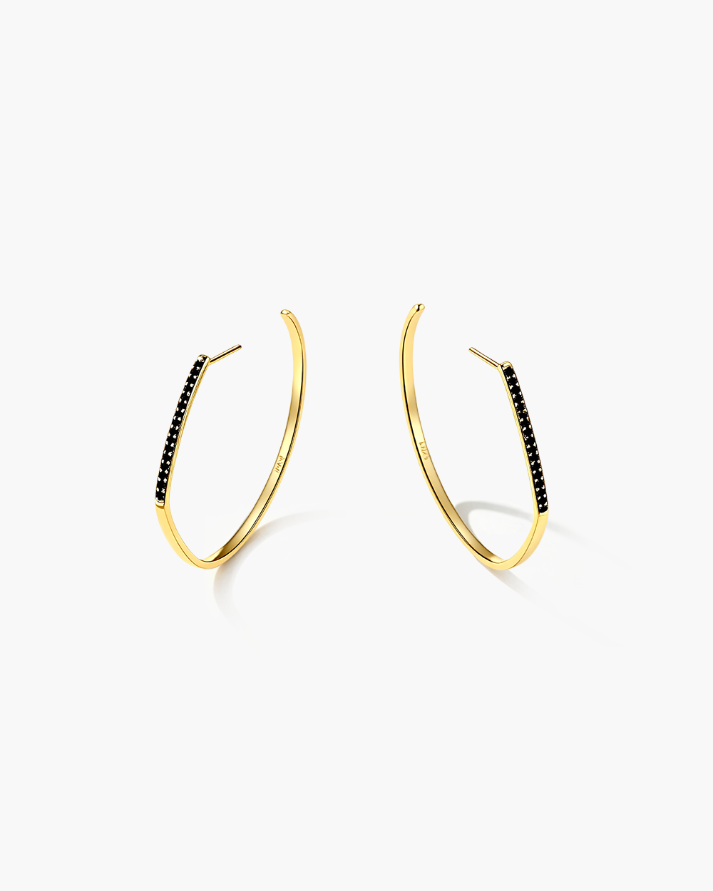 Black CZ Hoop Earrings