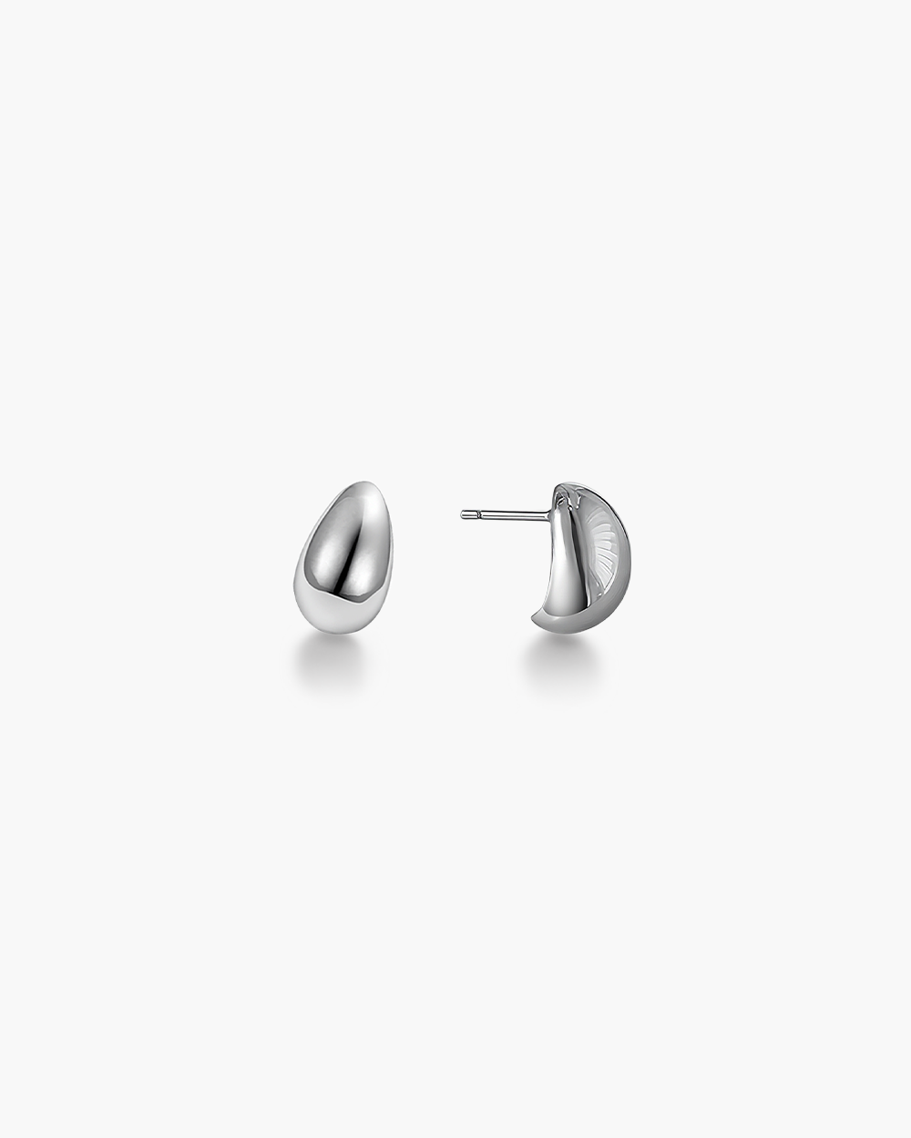 Silver Teardrop Stud Earrings
