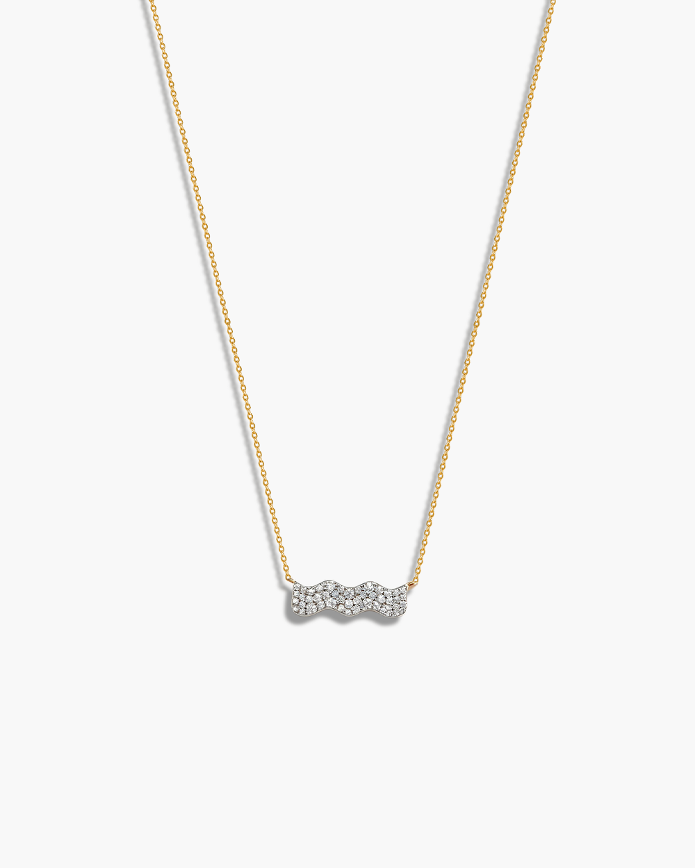 Wave Bar CZ Pendant Necklace