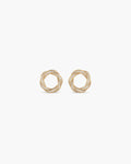 18K gold-plated diamond-encrusted twisted hoop earrings