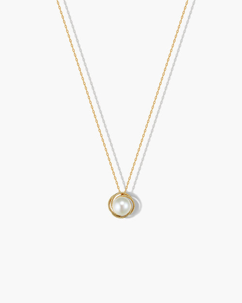 14K Gold Plated Pearl Pendant Necklace
