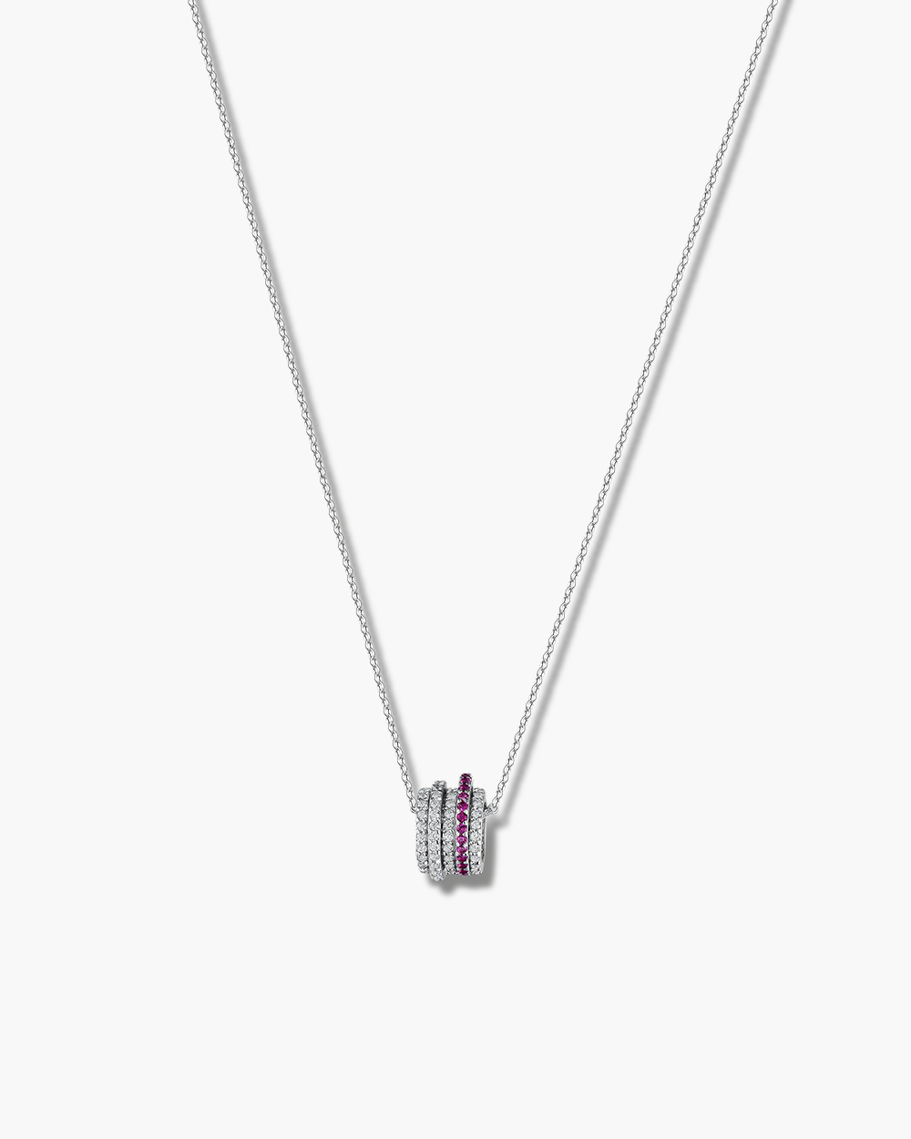 Ruby & CZ Pendant Necklace