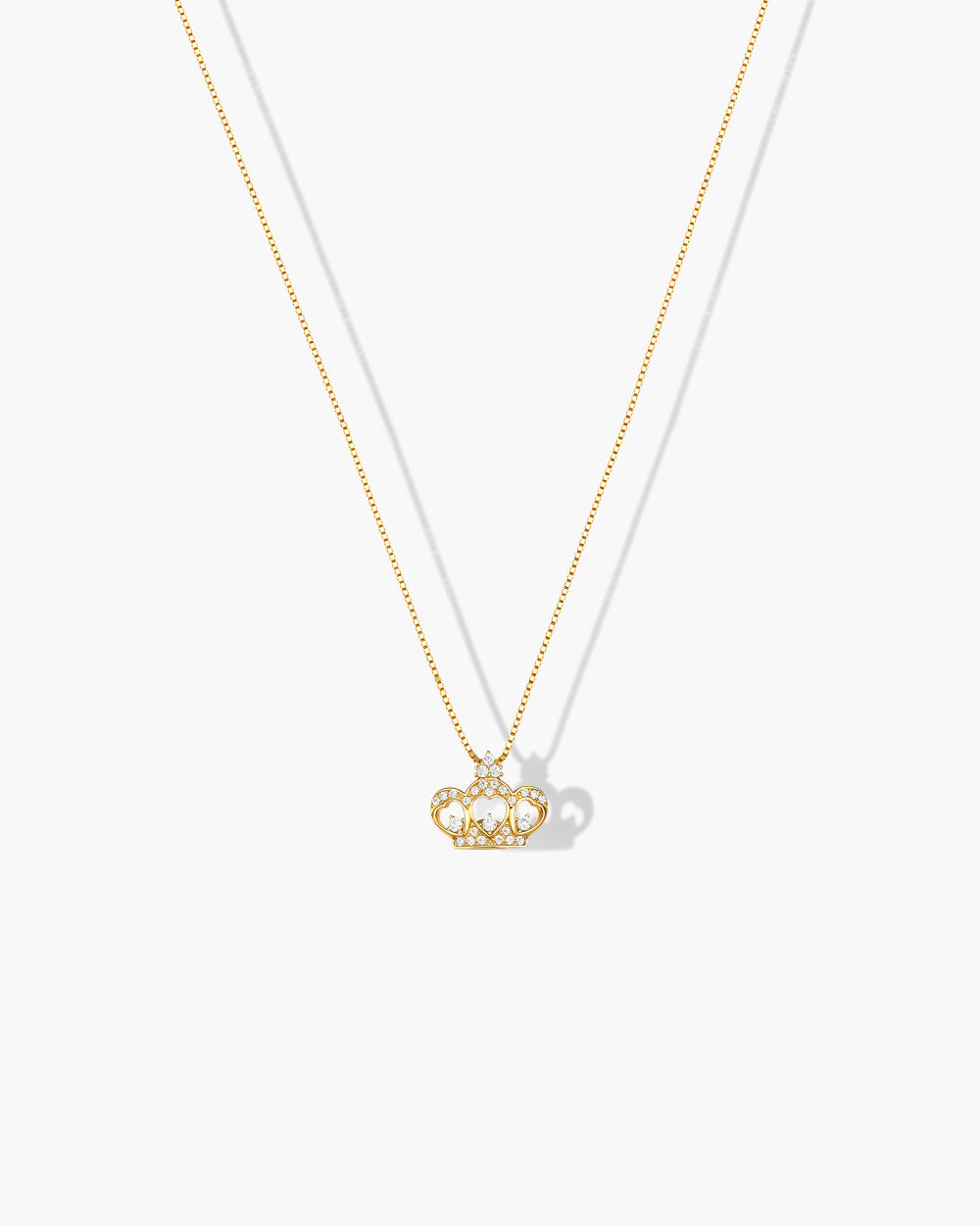 14K Gold Plated Round CZ Pendant Necklace
