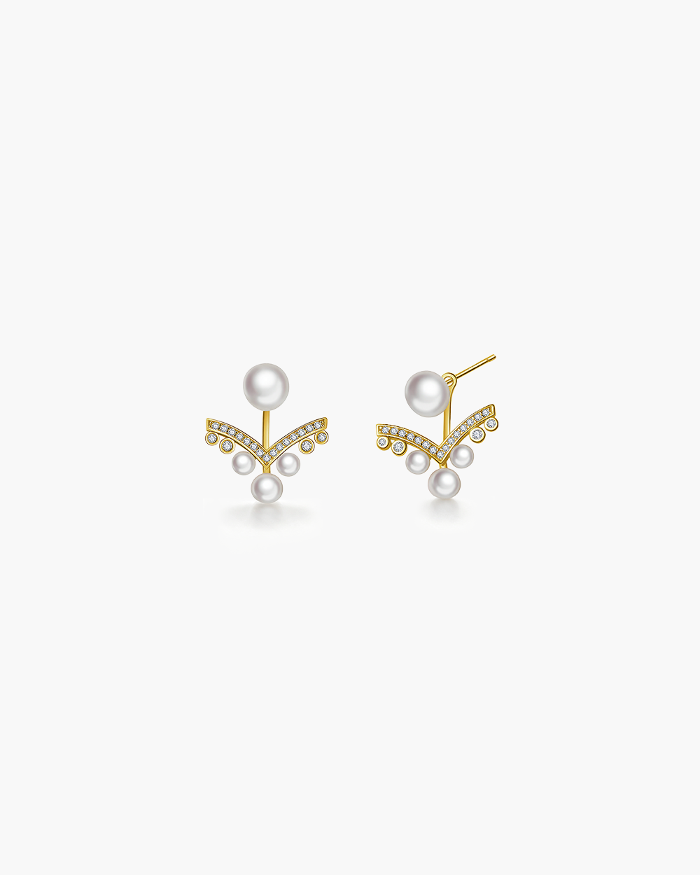 Pearl & CZ Multi-Wear Stud Earrings