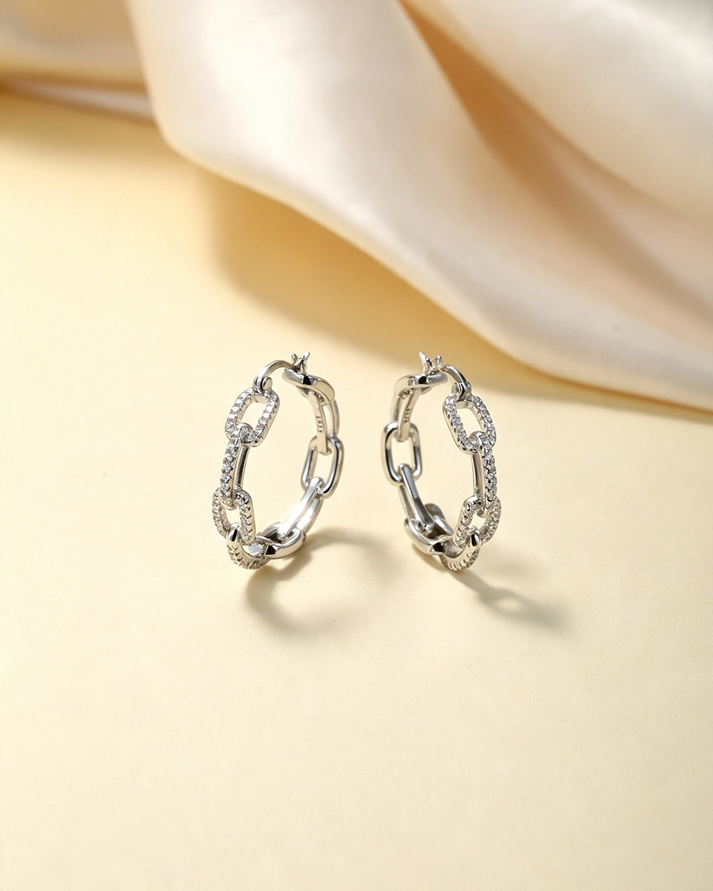 Paperclip Chain Hoop Earrings