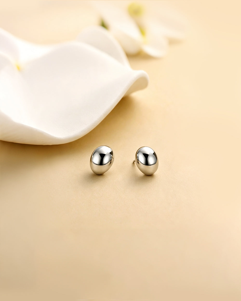 Silver Teardrop Stud Earrings