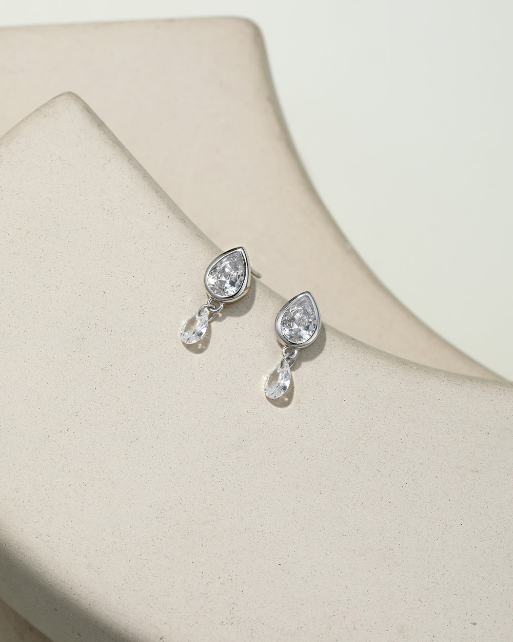 Slim CZ Drop Earrings