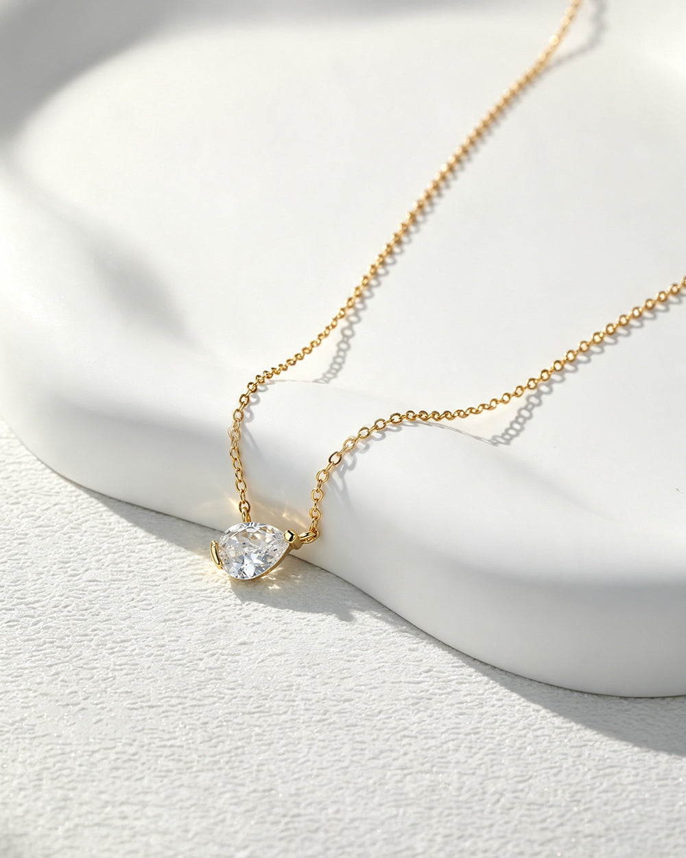 18K Gold Plated CZ Pendant Necklace