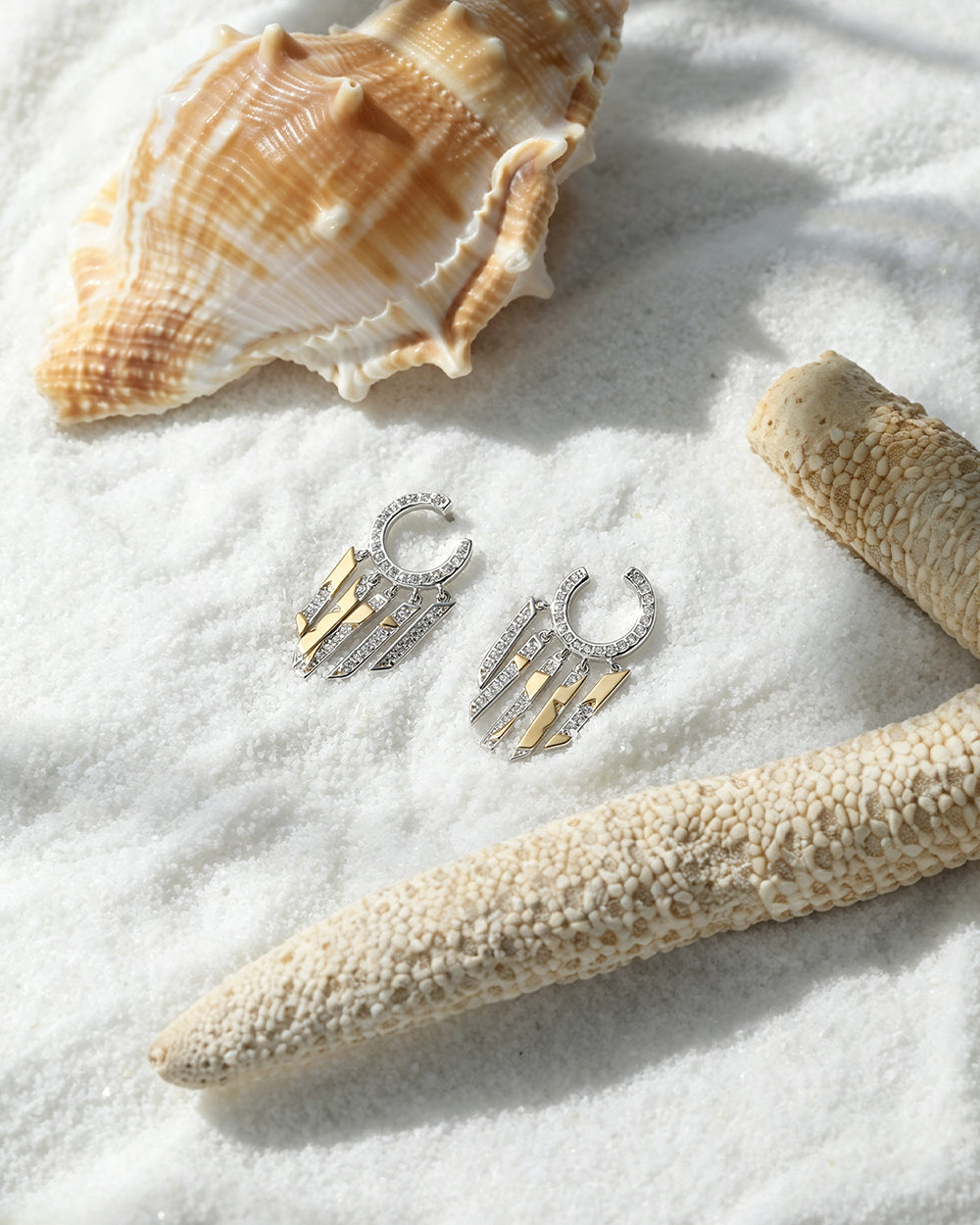 Starburst CZ Drop Earrings