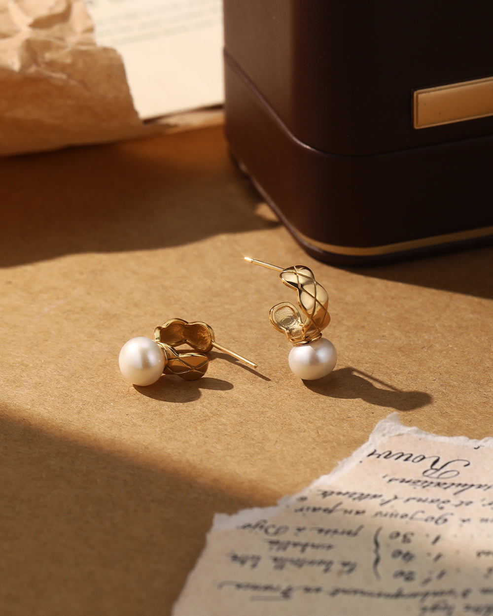 Pearl Bar Stud Earrings