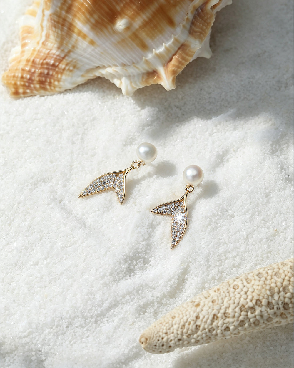 Pearl & CZ Drop Earrings