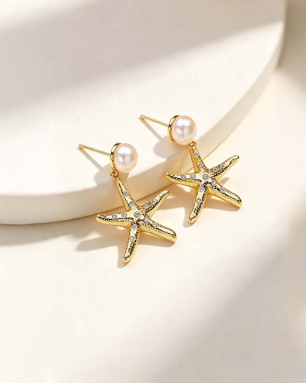 Pearl & CZ Statement Drop Earrings