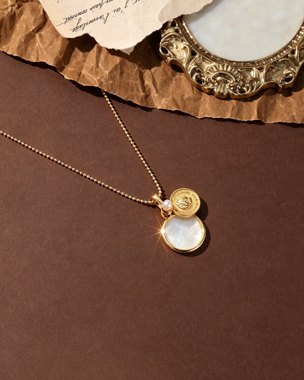 Pearl & Shell Pendant Necklace