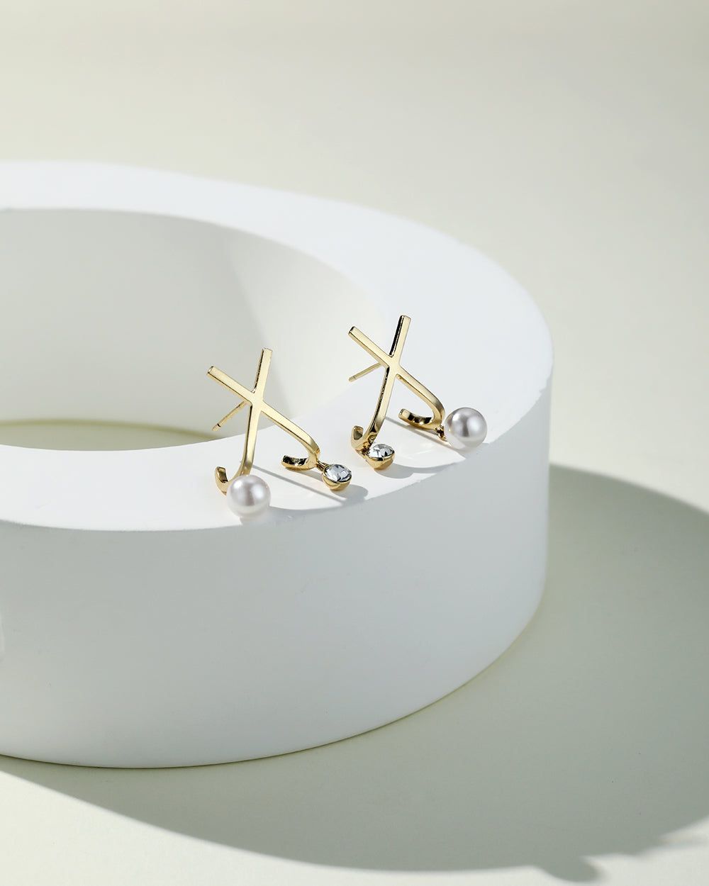 X-Shape CZ Drop Earrings