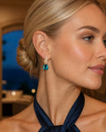 Elegant Blue 18K Gold Plated Zircon Earrings