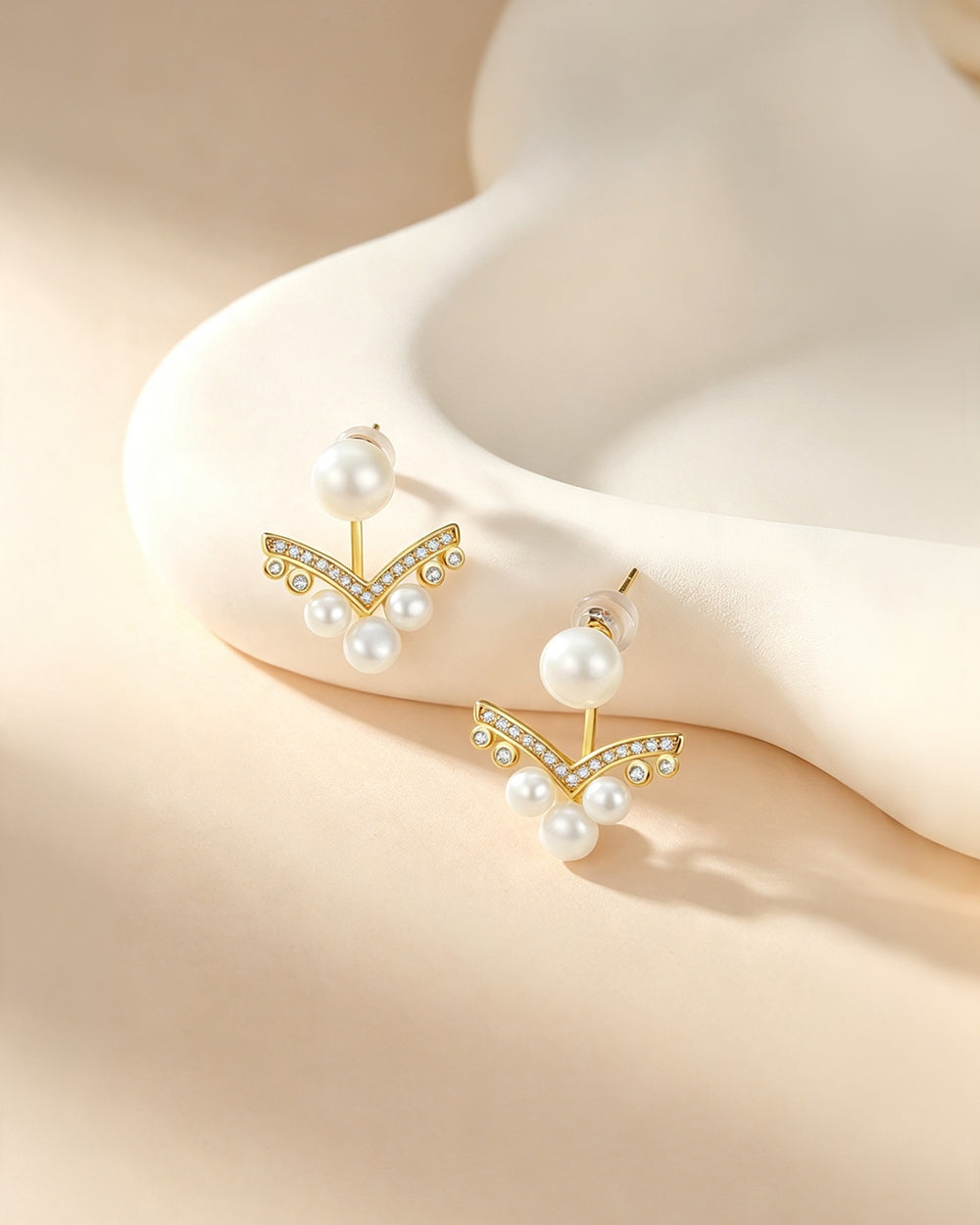 Pearl & CZ Multi-Wear Stud Earrings