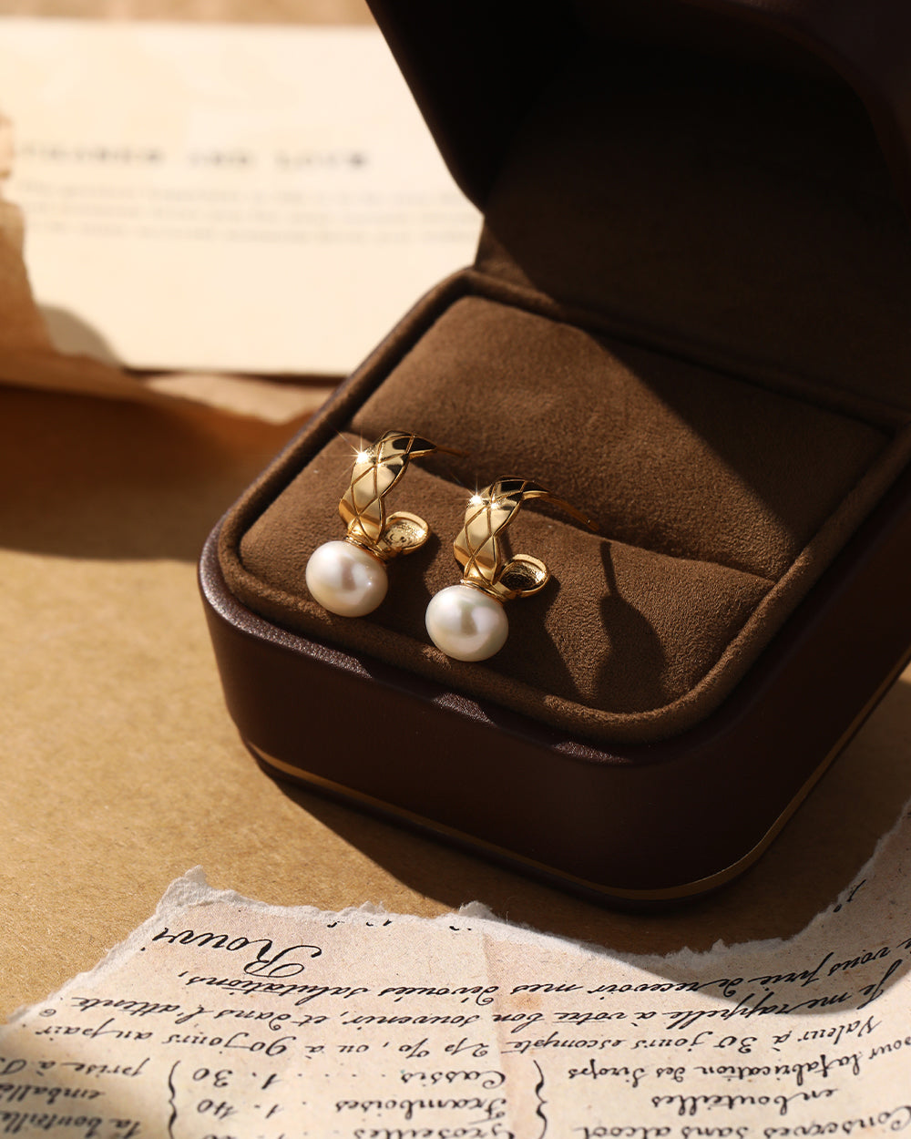 Pearl Bar Stud Earrings