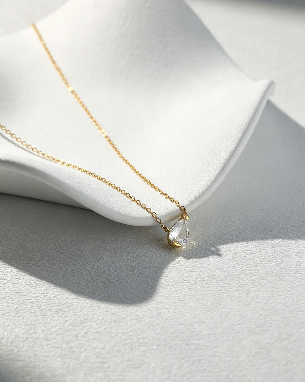 18K Gold Plated CZ Pendant Necklace