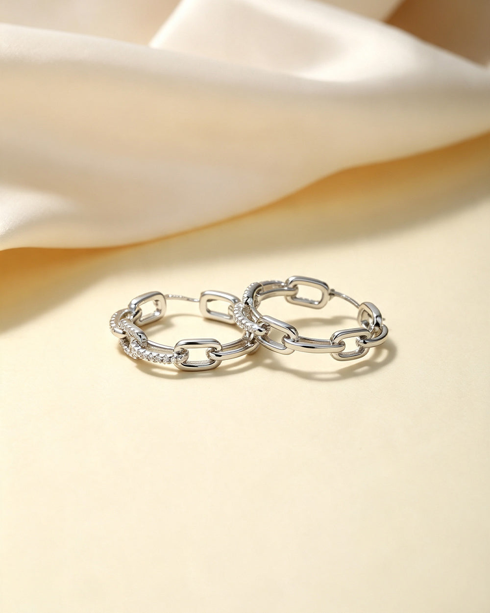 Paperclip Chain Hoop Earrings