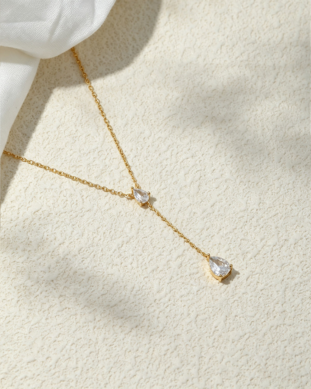 18K Gold Plated Y-Shape Drop Pendant Necklace