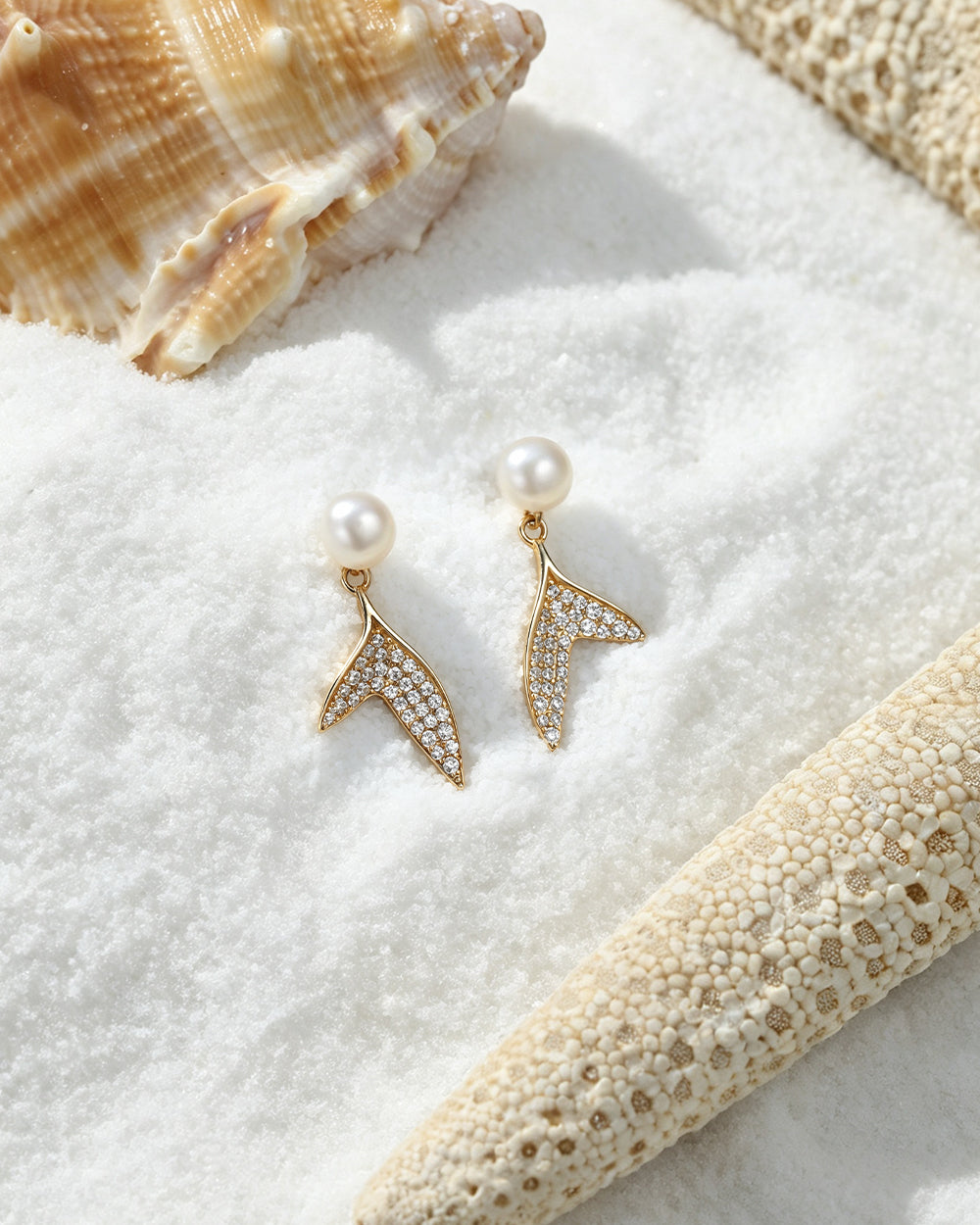 Pearl & CZ Drop Earrings