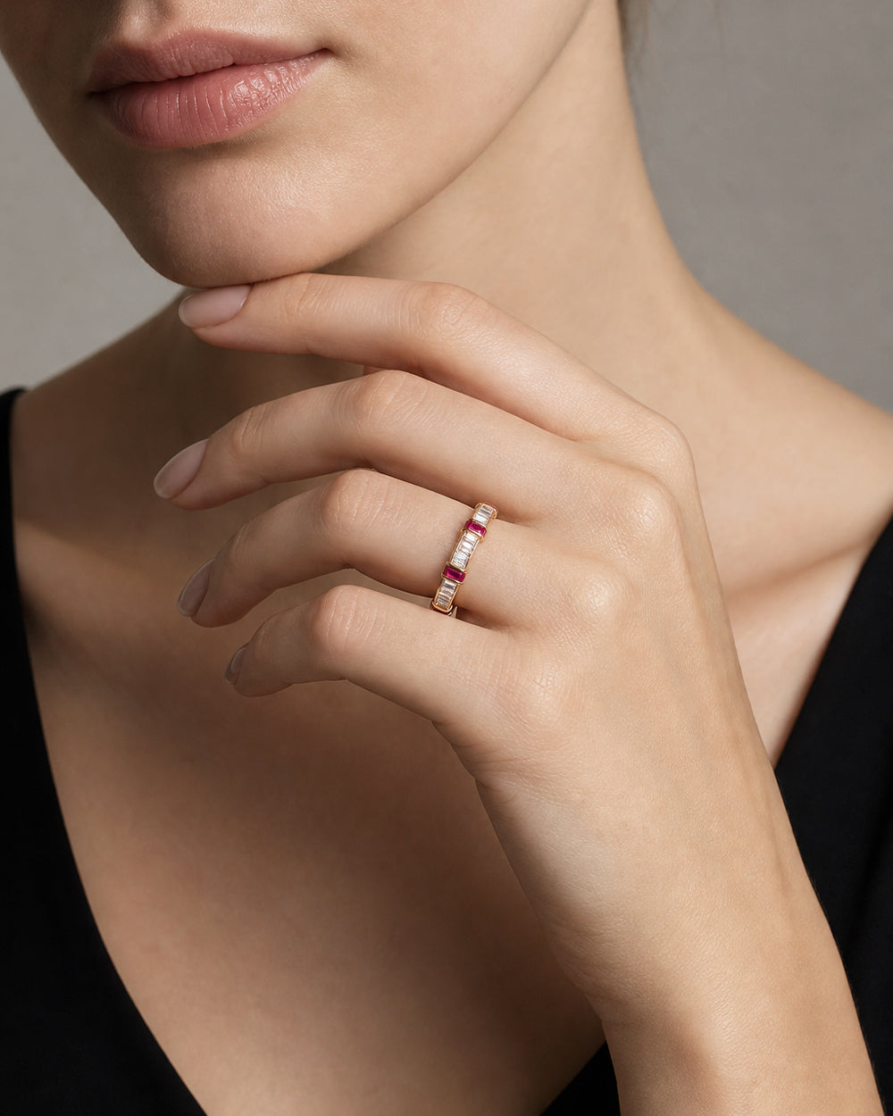 18K gold-plated zircon ring