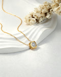 Rounded Square Cluster CZ Pendant Necklace