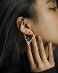 Rhodium Plated Long CZ Drop Earrings