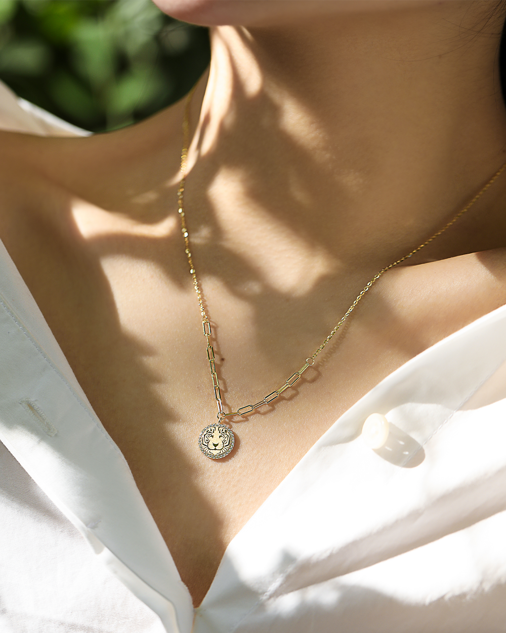 14K Gold Plated Classic CZ Pendant Necklace