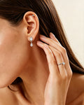 Slim CZ Drop Earrings
