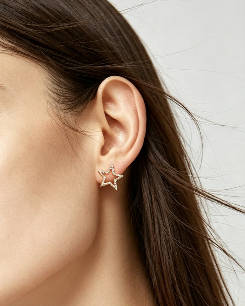 Star & Moon CZ Drop Earrings